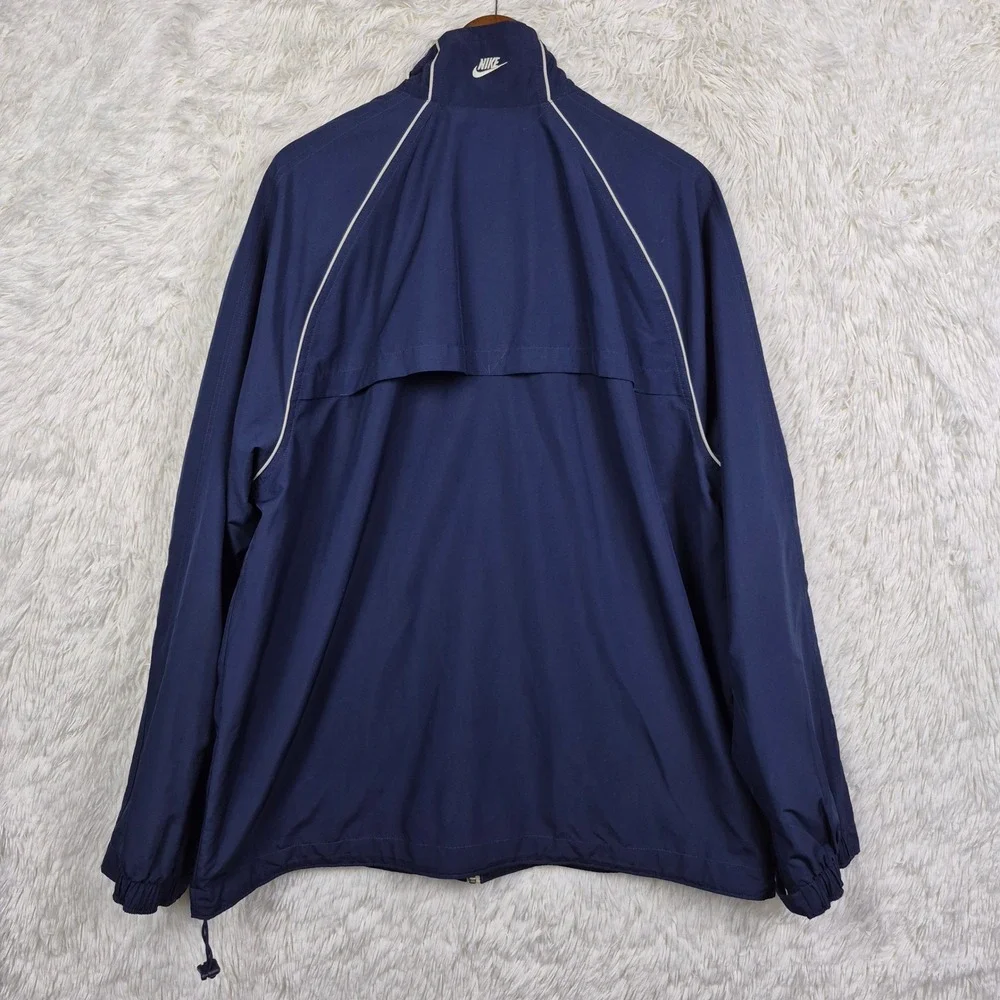 Nike Mens Windbreaker‎ Jacket Navy Blue Full Zip Lined Track Jacket 2XL
